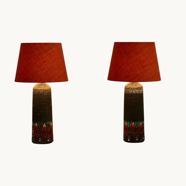 Large Vintage Swedish Ceramic Lamps from Tilgmans Company, 1960s, Set of 2 For Sale - Image 4 of 6