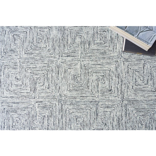 Exquisite Rugs Geometric Tufted New Zealand Wool & Cotton Black/Ivory Rug-12'X15' For Sale In Los Angeles - Image 6 of 7