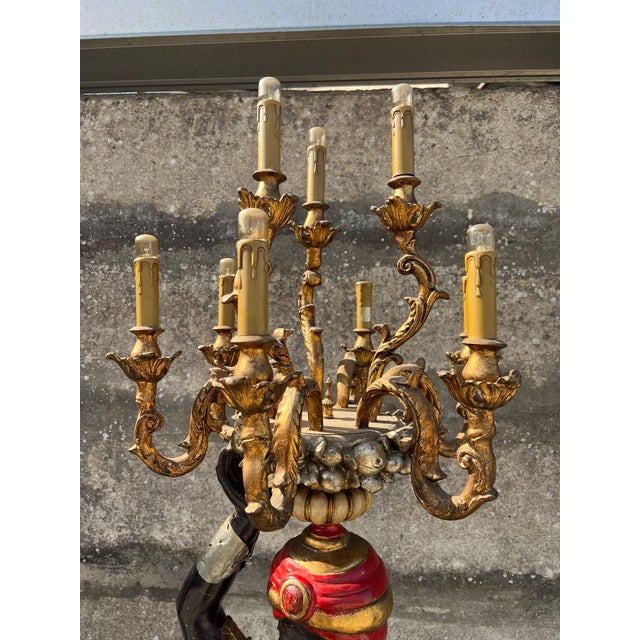 Nine-Light Floor Lamp in Venetian Moor Polychrome by Ignoto for Ignoto For Sale - Image 9 of 16