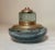 Art Deco Large Vintage Handmade Hand Blown Control Bubble Glass Bronze Desk Inkwell Jar For Sale - Image 3 of 10
