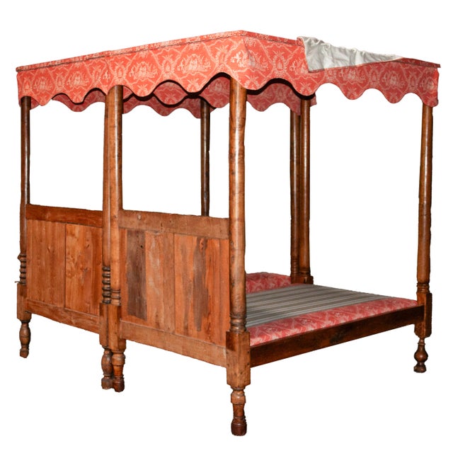 Pair 18th Century Antique French Provincial Four Poster Tester Canopy Cherry Twin Beds 1780 For Sale - Image 15 of 17