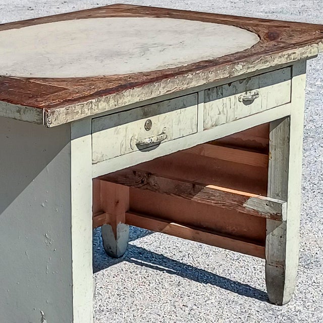 Artisan Workshop Desk with 19th-Century Stone Top For Sale - Image 5 of 18