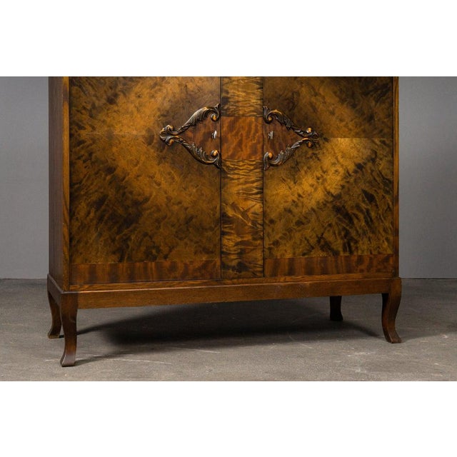 Brown Art Nouveau Highboard in Birch For Sale - Image 8 of 18