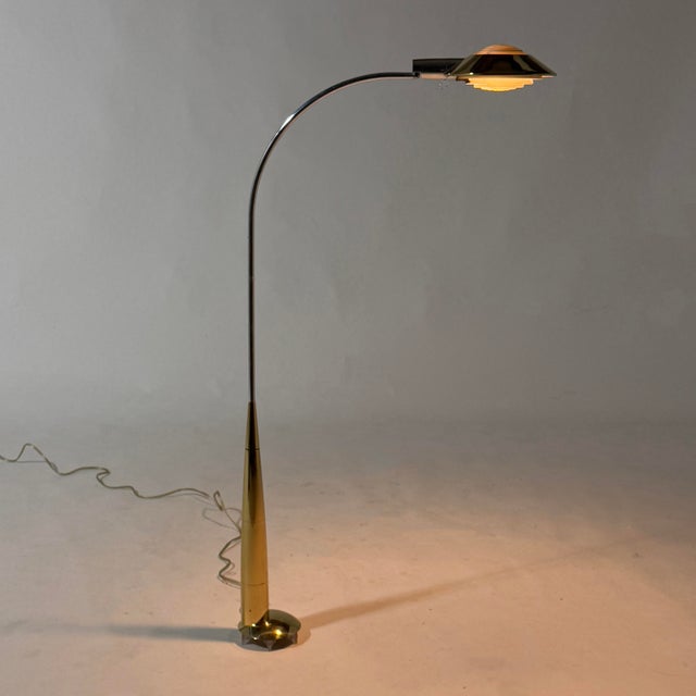 Mid-Century Modern Cedric Hartman 91 Co Floor Lamp in Brass and Stainless Steel For Sale - Image 3 of 12