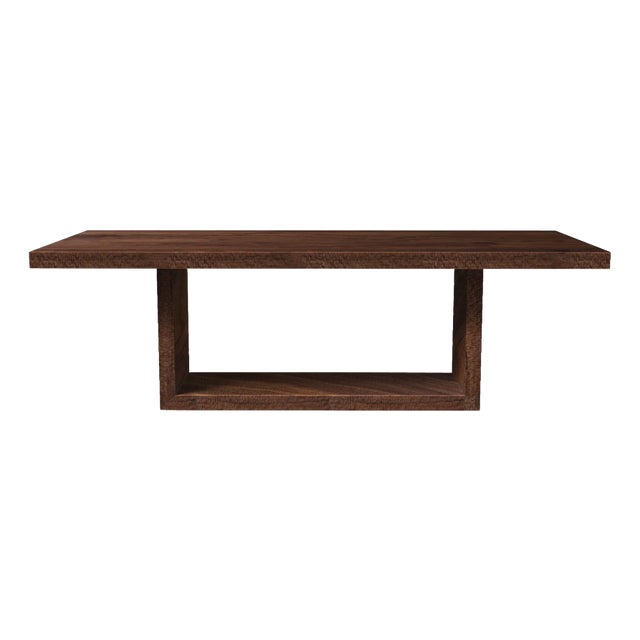 Westland Studio Hand Crafted Walnut Dining Table With Carved Textured Edges For Sale