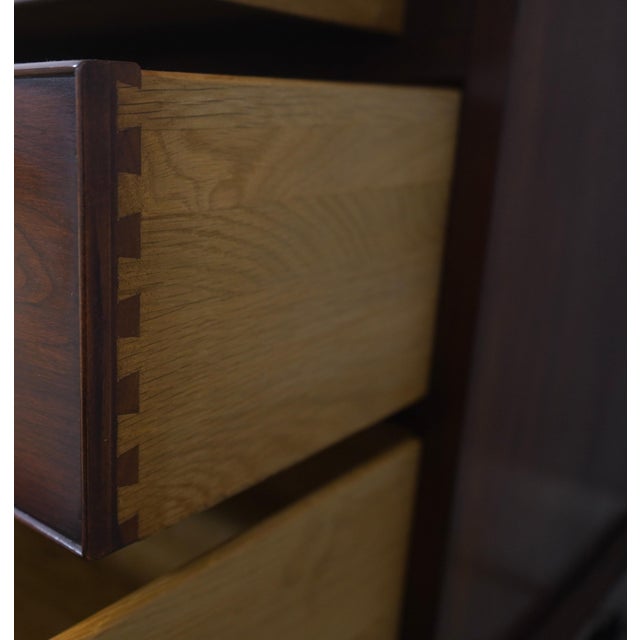 1980s Henkel Harris Cherry Secretary Desk W. Bookcase Top For Sale In Philadelphia - Image 6 of 18