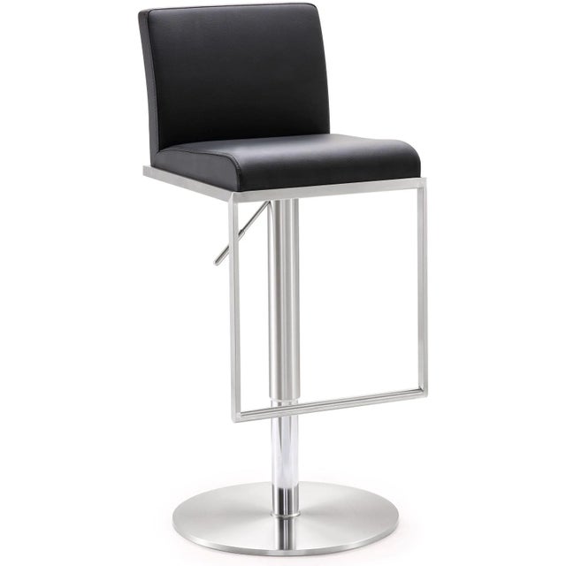 Amalfi Black Steel Adjustable Bar Stool For Sale - Image 11 of 11