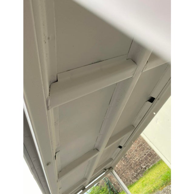 Folding metal military table, recently repainted in grey