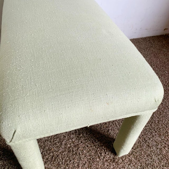 1980s Postmodern Green Fabric Parsons Low Stools - a Pair For Sale - Image 5 of 8