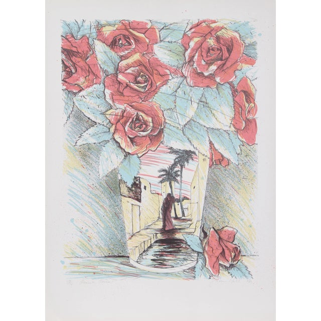 Susan Hall, Desert Roses, Lithograph For Sale