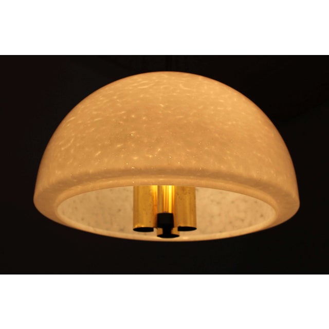 Opaline and Brass Ceiling Lamp from Glashütte Limburg, 1960s For Sale - Image 4 of 12