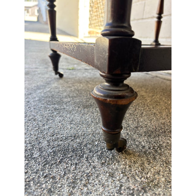 Brown Antique Mahogany Three-Tier Serving Trolley / Whatnot / Étagère For Sale - Image 8 of 8