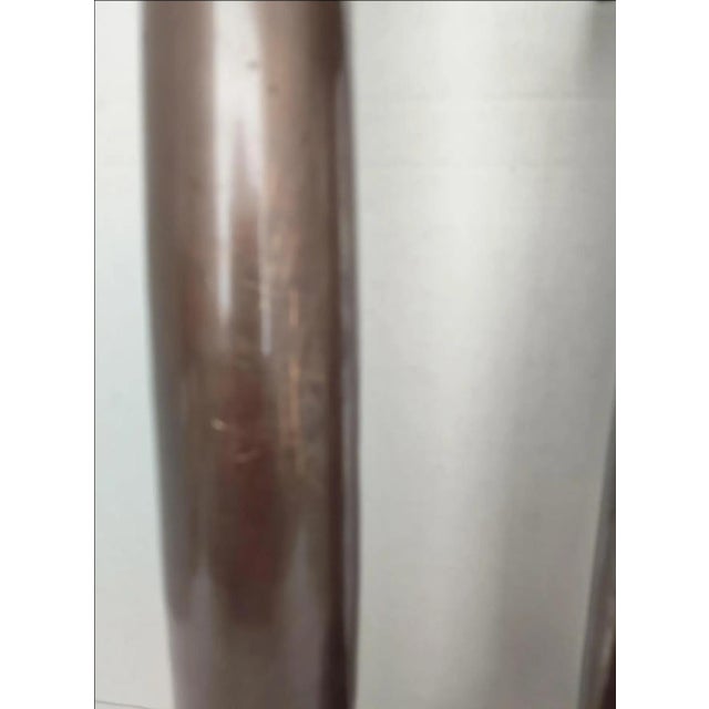 Vintage Tall Hand-Painted Iron Ionic Column Candleholders - A Pair For Sale In Atlanta - Image 6 of 8