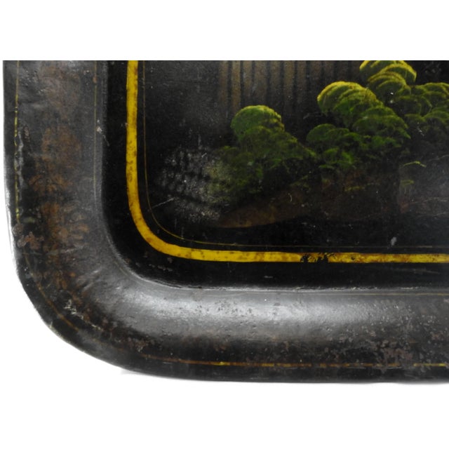 This is a hand-cut tableware tare with a hand-painted hunter with his dog on the hunt. The details on this are fabulous....