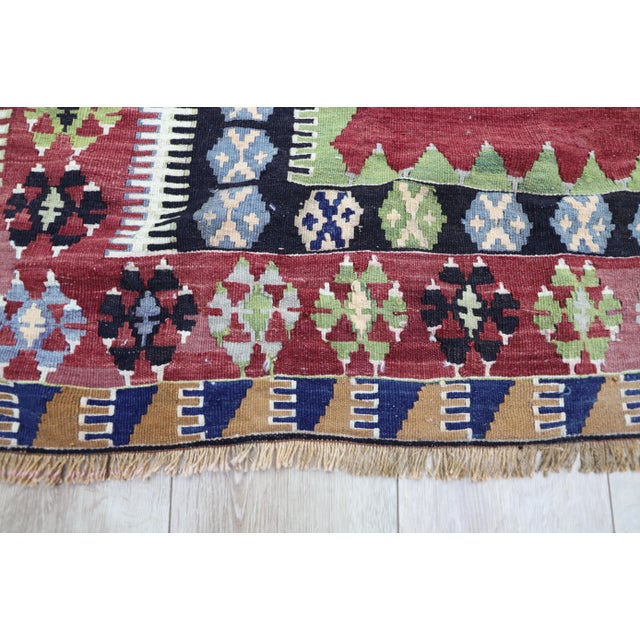 Brown 1970s Southwestern Abstract Design Kilim Rug For Sale - Image 8 of 11