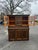 Brown Rustic Wood Hutch Cabinet With Glass Doors and Drawers For Sale - Image 8 of 9