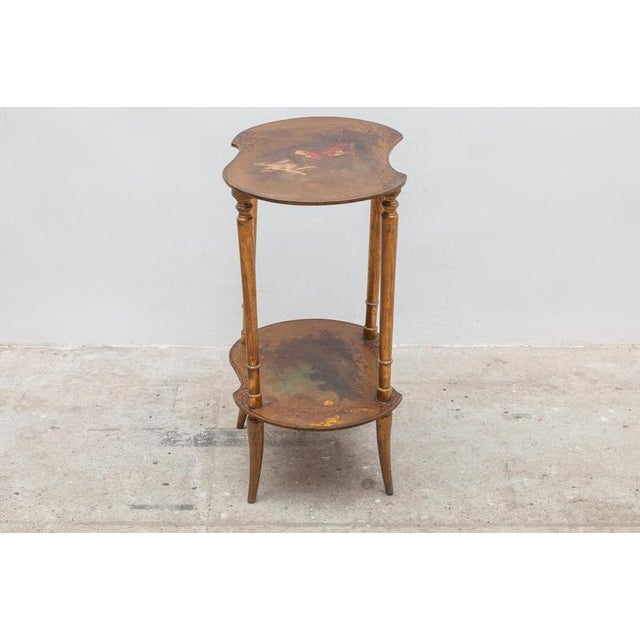 Antique French Louis XV Style Kidney-Shaped Vernis Martin Side Table, 1895 For Sale - Image 4 of 13