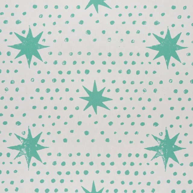 Contemporary Sample - Schumacher x Molly Mahon Spot & Star Wallpaper in Seaglass For Sale - Image 3 of 6