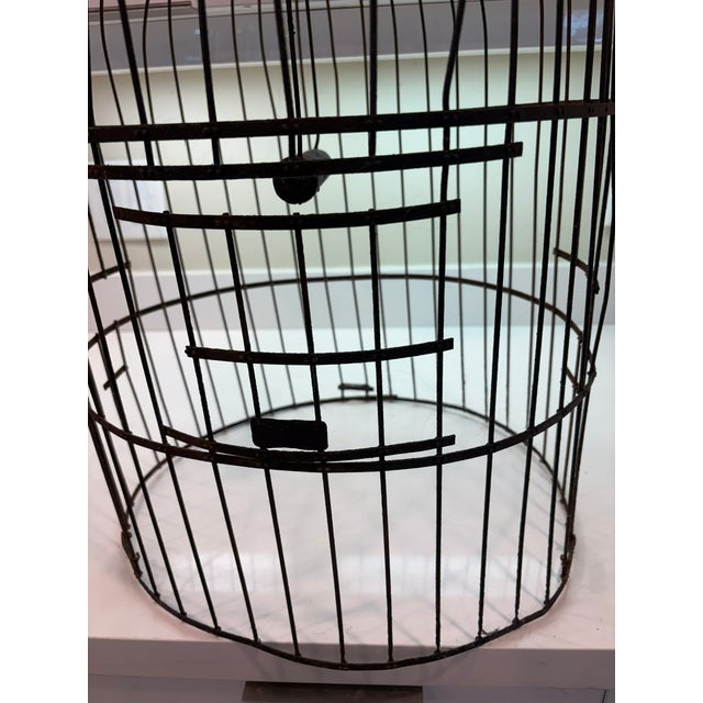 Ralph Lauren Antique Distressed Iron Dome Birdcage Decor For Sale - Image 4 of 14