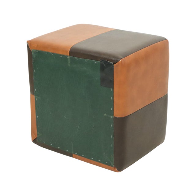 Square Pouf in Skai and Faux Leather, 1960s For Sale - Image 9 of 14