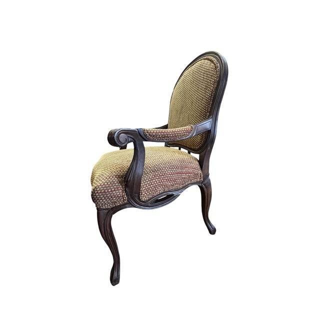 Vintage Louis XV-Style French Provincial Bassett Arm Chair For Sale In Greensboro - Image 6 of 9