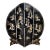 4 Panel Room Divider Vintage Chinese Coromandel Round Screen Black Lacquer For Sale