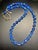 Cornflower Blue MCM Jewelry in Swarovski Styled Leaded Crystal Cornflower Blue Necklace With Aurora Borealis Peacock Iridescence Sterling Silver Clasp For Sale - Image 8 of 9