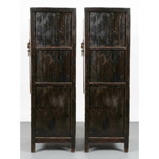Mid 19th Century Set of 4-Piece Antique Chinese Red Lacquer and Gilt-Painted Cabinets For Sale - Image 11 of 12
