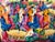 1990s Vintage Haitian Folk Art Market Scene Oil on Canvas Painting by Michael, Wood Framed For Sale - Image 5 of 12