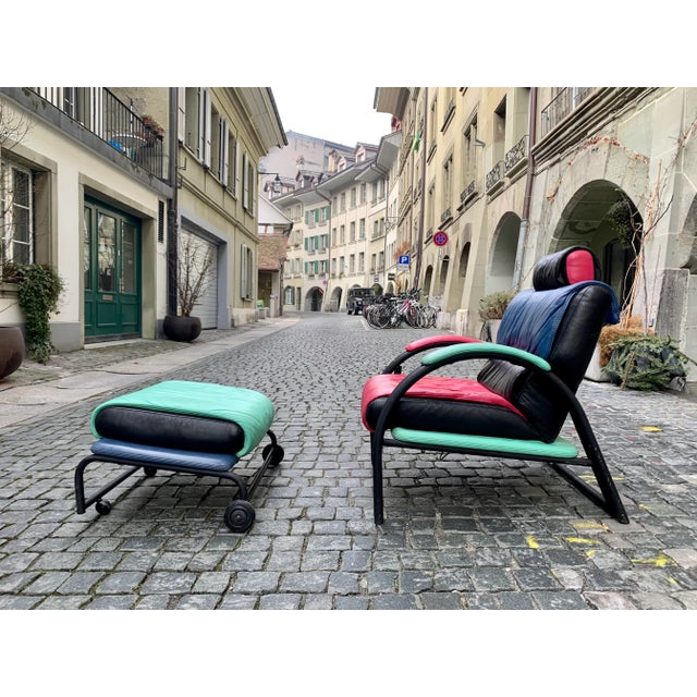 Set of Postmodern Armchair with Ottoman in the Style of Sottsass, 1980s For Sale - Image 16 of 16