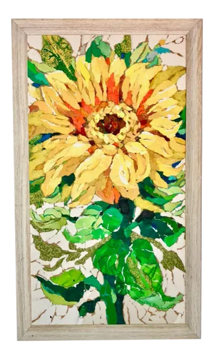 Sunflower Study II Collage Painting