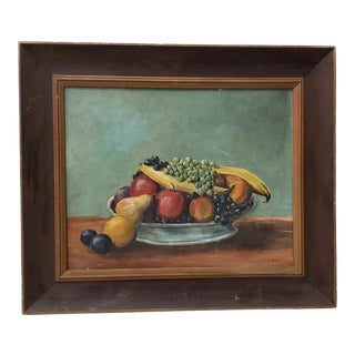 Arthur Dow "Fruit Still Life" Original Oil Painting C.1920s For Sale