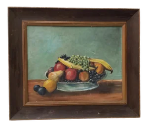 Arthur Dow "Fruit Still Life" Original Oil Painting C.1920s