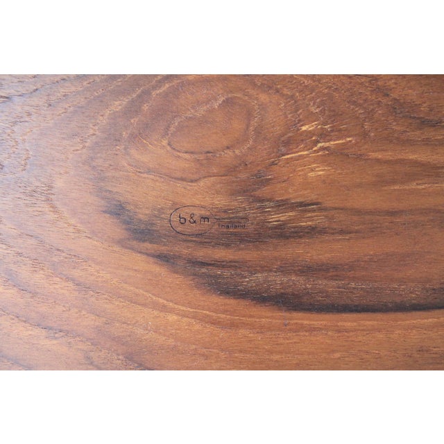 Vintage Teakwood Tray B&m Thailand For Sale - Image 9 of 9
