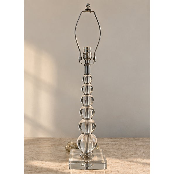 Clear Lucite Stacked Orb Table Lamp For Sale - Image 4 of 6