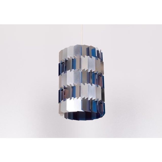 Silver and Blue Facet Pendant by Louis Weisdorf for Lyfa, Denmark, 1960s For Sale - Image 10 of 12