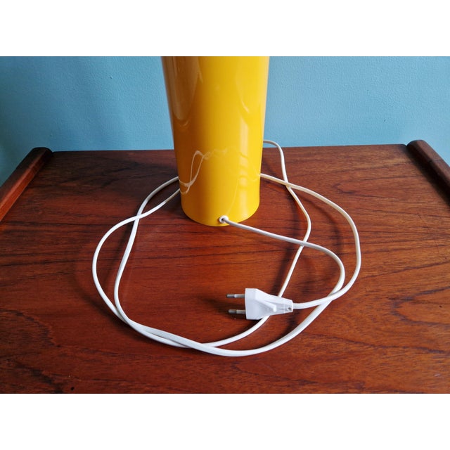 Large Vintage Table Lamp in Yellow Lacquered Metal, 1980s For Sale - Image 9 of 11