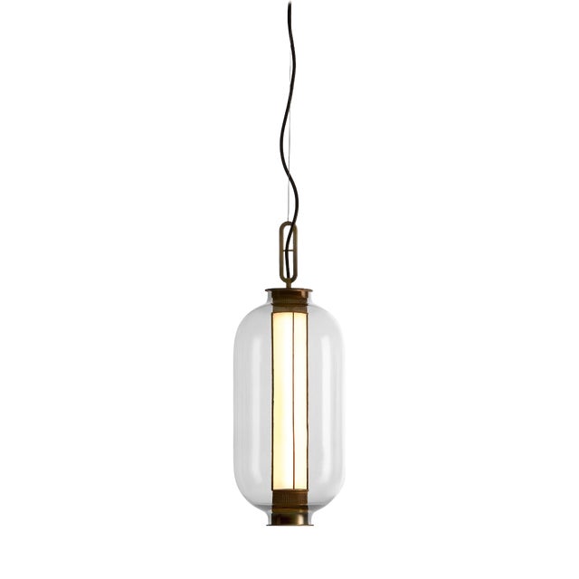 Bronze and Transparent Glass Bai T Ba Ba Pendant Lamp by Parachilna For Sale