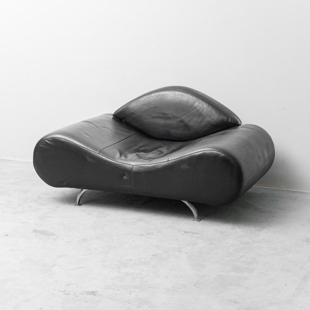 Modern Style Chair in Black Leather, 1990s For Sale - Image 12 of 12