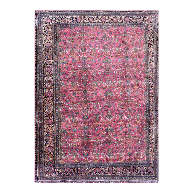 Antique Persian Mohajeran Sarouk Carpet For Sale