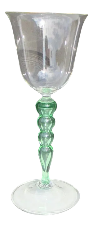 Vintage Murano Yellow & Green Art Glass Goblet