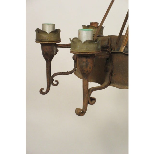1940s Iron Gothic Chandelier For Sale - Image 10 of 11