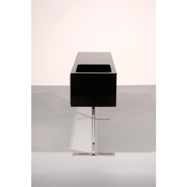 Black and Stainless Steel Bar Sideboard, Italy, 1969 For Sale - Image 6 of 12