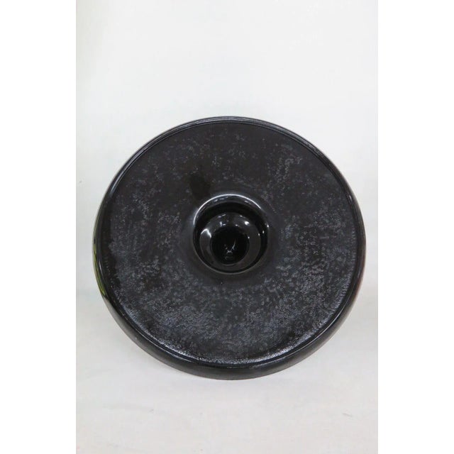 Le Smith Black Amethyst Glass Beverage Caddy 8 Drink Tumbler Holder Tray For Sale - Image 4 of 9