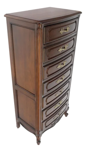 Country French Solid Cherry 7 Drawers Brass Hardware Lingerie Chest Dresser