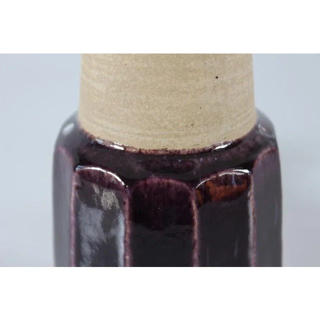 1960s Table Lamp with Dark Purple Glaze by Herman A. Kähler, Denmark, 1960s For Sale - Image 5 of 9