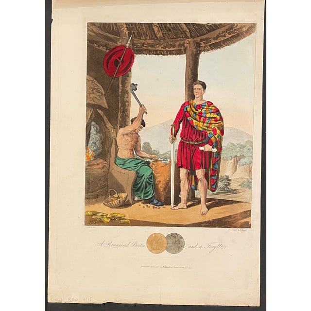 Charles Hamilton Smith (1776-1859) "A Romanised Briton and a Feryllt" handcolored etching. Engraved by Robert Havell, Sr....