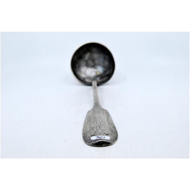 Silver Soup Ladle with Scalloped Handle For Sale - Image 5 of 6