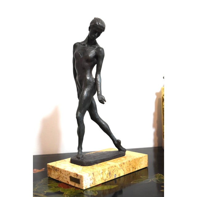Vintage Modern Dancer or Ballerina Sculpture by Spanish Artist Josep Bofill This dancer shows movement even though she is...