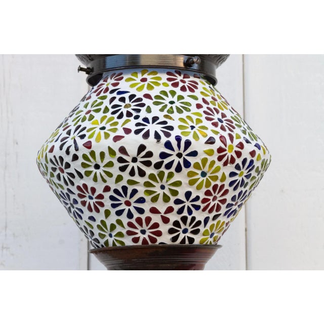 1990s Small Colorful Floral Hanging Lantern For Sale - Image 5 of 9